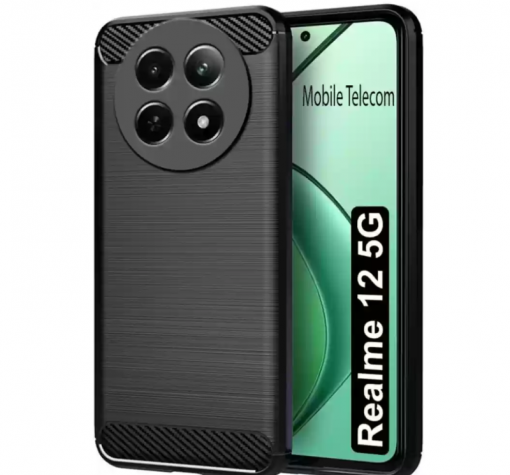 Силиконов калъф / гръб / кейс за Realme 12 5G - черен / carbon