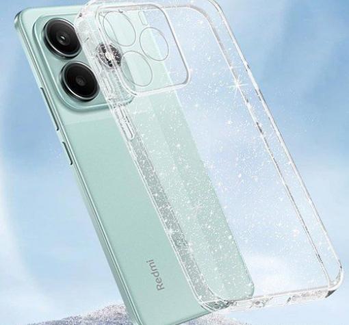 Луксозен силиконов калъф / кейс / Crystal Case TPU за Xiaomi Redmi Note 14 - прозрачен / брокат