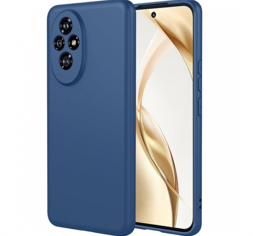 Силиконов калъф / кейс / Nano TPU за Honor 200 - тъмно син гръб със защита за камерата