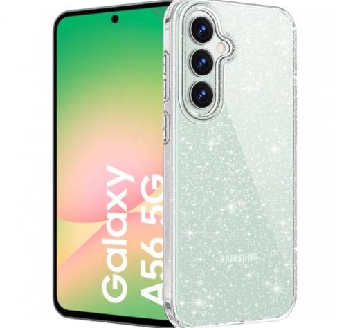 Луксозен силиконов калъф / кейс / Crystal Case TPU за Samsung A56 5G - прозрачен / брокат