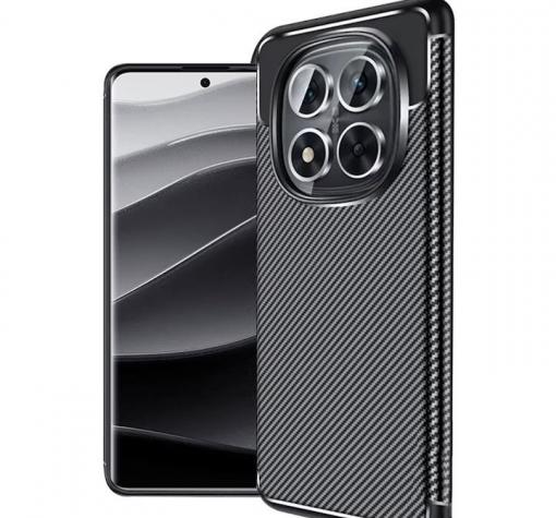 Луксозен силиконов калъф / кейс / TPU Auto Focus за Xiaomi Redmi Note 14 Pro Plus - черен / Carbon