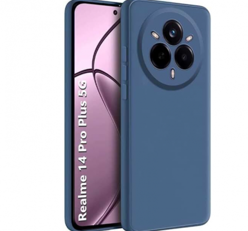 Силиконов калъф / кейс / Nano TPU за Realme 14 Pro Plus 5G - тъмно син гръб със защита за камерата