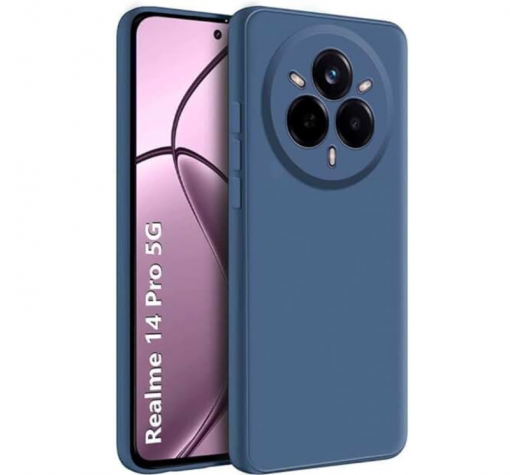 Силиконов калъф / кейс / Nano TPU за Realme 14 Pro 5G - тъмно син гръб със защита за камерата