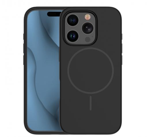 Луксозен гръб / кейс / Silicone Case с безжично зареждане MagSafe за Apple iPhone 16e - черен
