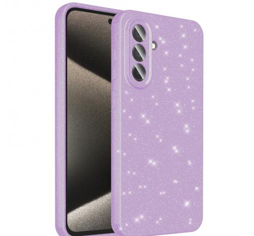 Луксозен силиконов калъф / кейс / Glitter Crystal Case TPU за Samsung A56 5G - лилав / брокат