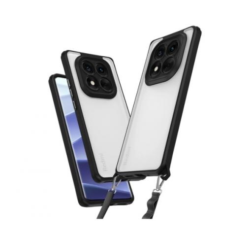 Луксозен гръб / кейс / Protective Armor Case за Xiaomi Redmi Note 14 Pro - прозрачен / черен кант