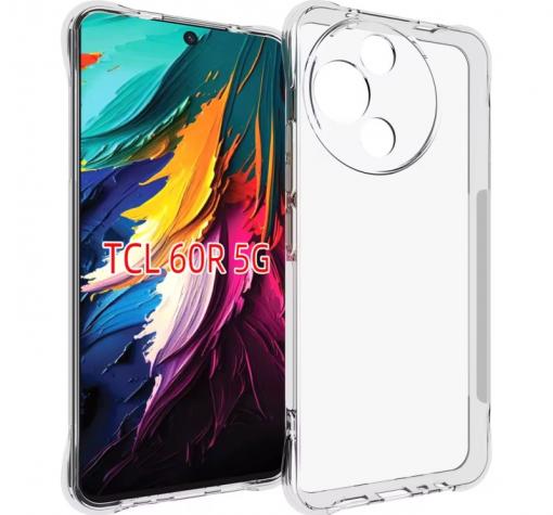 Силиконов калъф / гръб / TPU кейс за TCL 60R - прозрачен гръб със защита за камерата