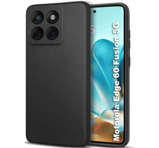 Силиконов калъф / гръб / TPU кейс за Motorola Edge 60 Fusion - черен гръб със защита за камерата / мат