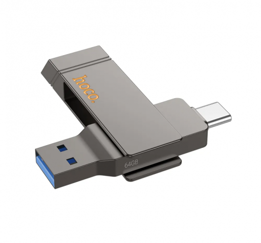 USB Flash памет Hoco UD15 64GB Dual USB-C + USB-A 3.2 - сива