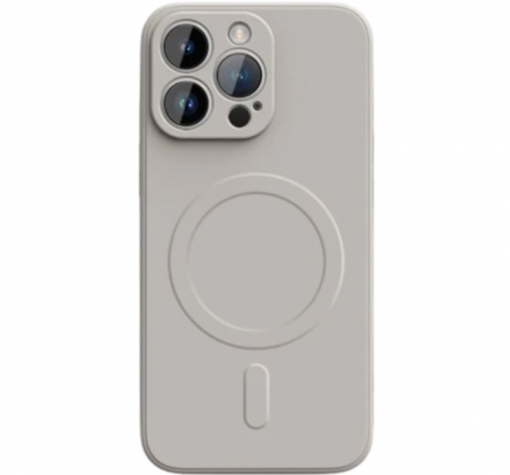 Луксозен гръб / кейс / Smooth Guard Silicone Case с безжично зареждане MagSafe за Apple iPhone 16 Pro Max (6.9) - сив
