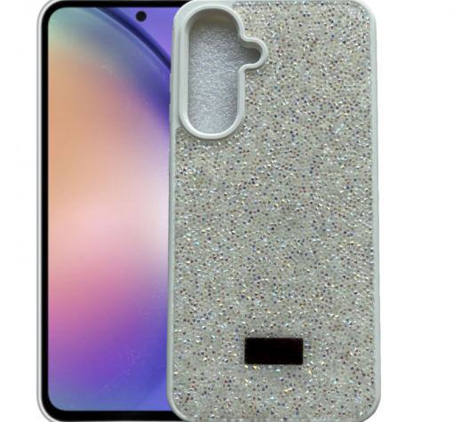 Луксозен гръб / кейс / Bling Case с камъни за Samsung A56 5G - бял