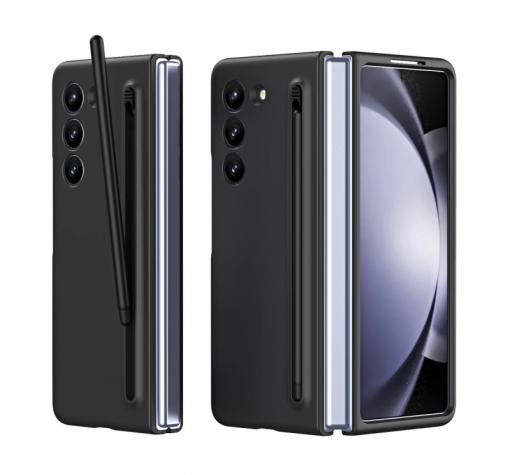 Луксозен калъф с твърд гръб Cover Case за Samsung Z Fold 7 - черен