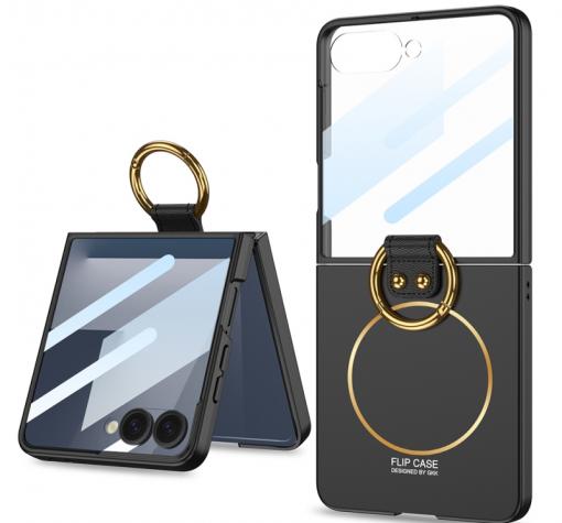 Луксозен гръб / кейс / Premium Case с безжично зареждане MagSafe за Samsung Z Flip 7 - черен