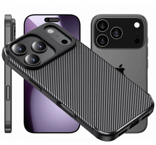 Луксозен силиконов калъф / гръб / кейс TPU за Apple iPhone 17 Pro Max (6.9) - черен / Carbon