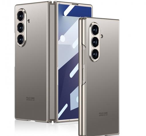 Луксозен гръб / кейс / Elegant Case за Samsung Z Fold 7 - сив титаниум