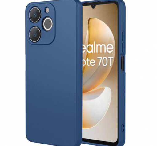 Силиконов калъф / кейс / Nano TPU за Realme Note 70T - тъмносин гръб със защита за камерата