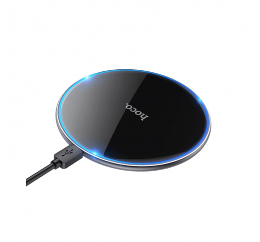 Универсално безжично зарядно устройство / Fast Charging Pad Hoco CW6 Pro с кабел USB-C - черно
