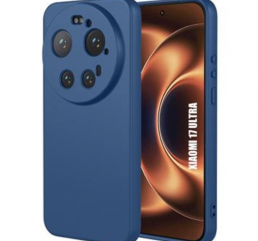 Силиконов калъф / кейс за Xiaomi 17 Ultra - тъмносин гръб със защита за камерата