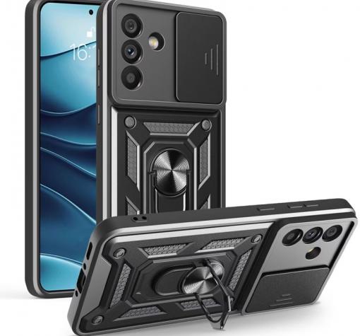 Удароустойчив гръб TPU кейс за Samsung A37 Ring Armor Case - черен
