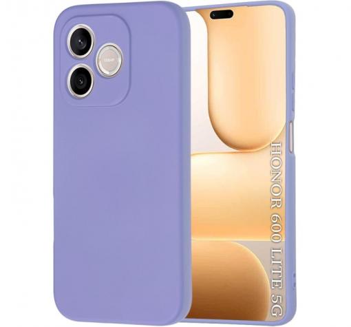 Силиконов калъф / кейс за Honor 600 Lite - Светлолилав гръб със защита за камерата