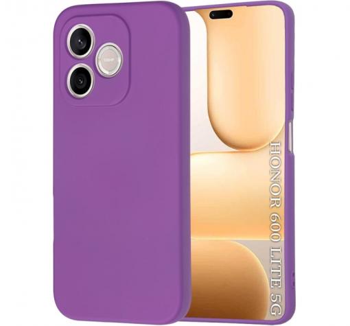 Силиконов калъф / кейс за Honor 600 Lite - лилав гръб със защита за камерата