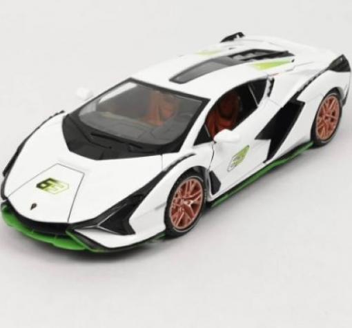 Метална кола с отварящи се врати капаци светлини и звуци Lamborghini Sian 1:24