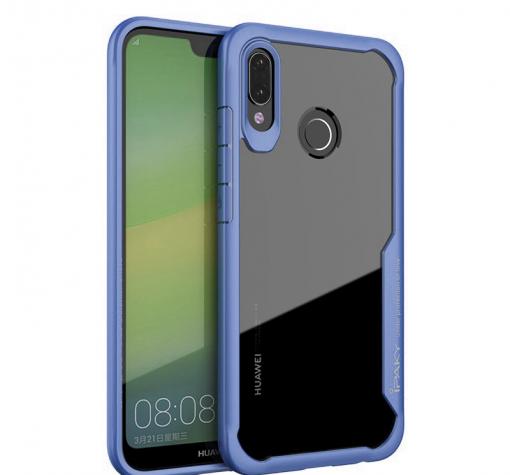 Луксозен твърд гръб IPAKY за Xiaomi RedMi 6 Pro / Xiaomi Mi A2 Lite - прозрачен / силиконов син кант