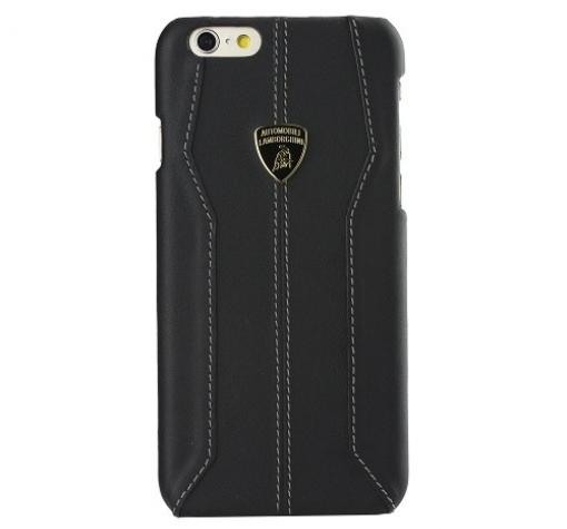 Оригинален кожен твърд гръб / капак / LAMBORGHINI за Apple iPhone 6 4,7"- черен