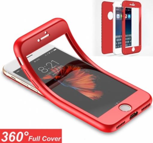 Силиконов калъф / гръб / TPU 360° KST за Apple iPhone 6 / iPhone 6S - червен / лице и гръб