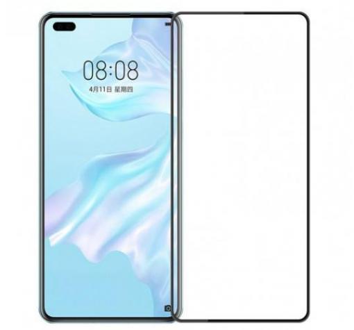 5D full cover Tempered glass Full Glue screen protector за Huawei P40 Lite 5G / Извит стъклен скрийн протектор с лепило от вътрешната страна за Huawei P40 Lite 5G - черен