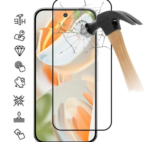 5D full cover Tempered glass Full Glue screen protector Samsung A17 / Извит стъклен скрийн протектор с лепило от вътрешната страна за Samsung A17 - черен кант