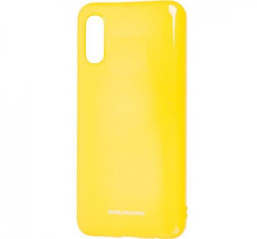 Силиконов калъф / гръб / TPU MOLAN CANO Jelly Case за Samsung A10 - жълт / брокат