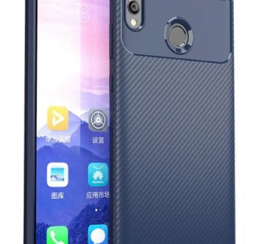 Луксозен силиконов калъф / гръб / TPU Auto Focus за Huawei P Smart 2019 - тъмно син / Carbon