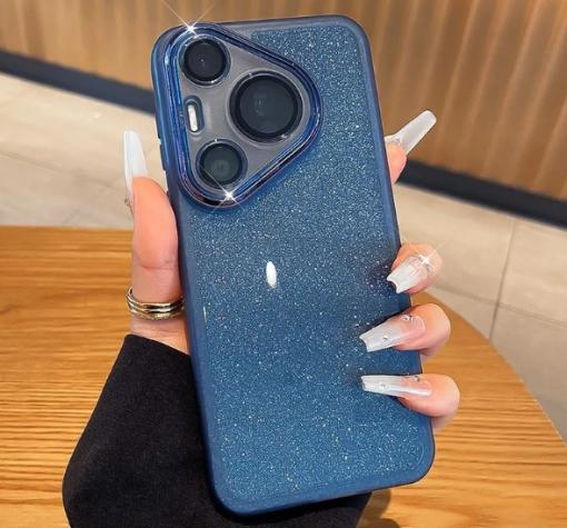 Луксозен силиконов калъф / кейс / Sparkle Case TPU за Huawei Pura 70 - син / брокат