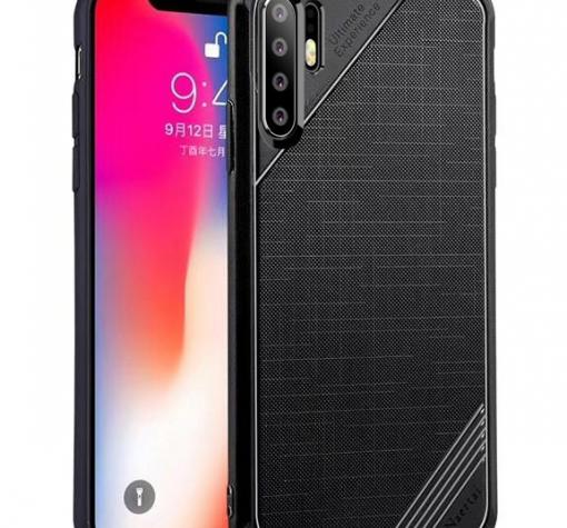 Луксозен силиконов калъф / гръб / TPU Cross Pattern за Huawei P30 Pro - черен