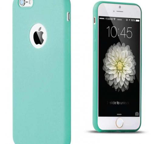 Ултра тънък силиконов калъф / гръб / TPU Ultra Thin Candy Case за Apple iPhone 6 / iPhone 6S - син / брокат