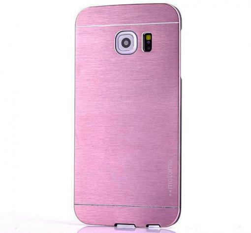 Луксозен твърд гръб MOTOMO за Samsung S6 Edge G925 - розов