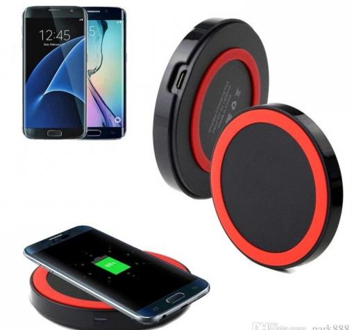 Универсално безжично зарядно Wireless Charging Pad за S6 Edge, Note 5, S7, S7 Edge - червен