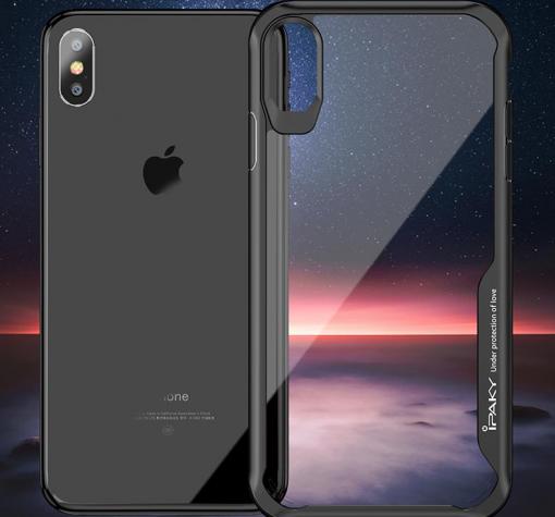 Луксозен твърд гръб със силиконов кант IPAKY за Apple iPhone XR - прозрачен