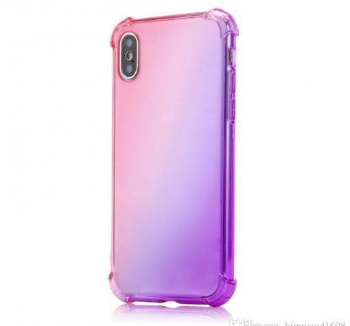 Луксозен удароустойчив силиконов калъф Anti Shock TPU за Samsung A50 / A50S / A30S - преливащ / розово и лилаво