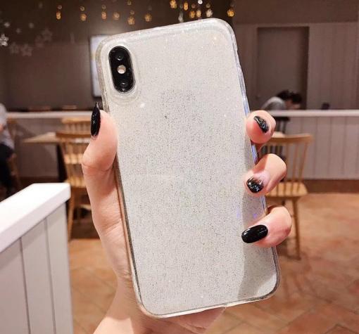 Силиконов калъф / гръб / TPU Bling за Samsung M30 - прозрачен / брокат