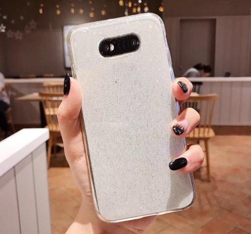 Силиконов калъф / гръб / TPU Bling за Huawei Mate 20 Pro - прозрачен / брокат