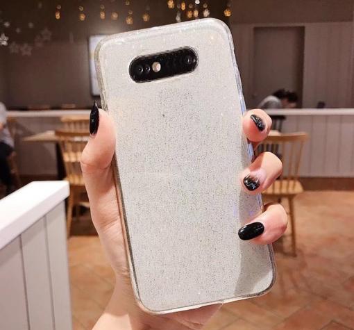 Силиконов калъф / гръб / TPU Bling за Samsung S8 Plus G955 - прозрачен / брокат