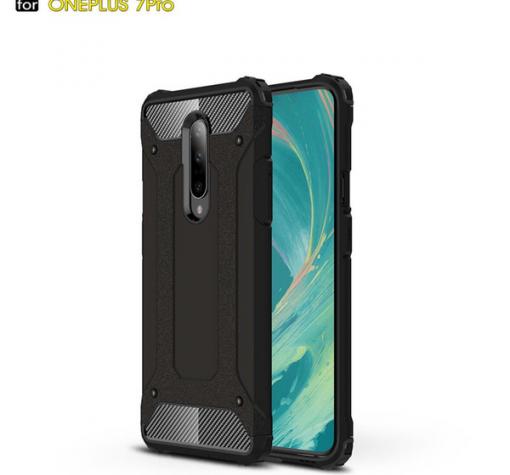Силиконов гръб TPU Spigen Hybrid с твърда част за OnePlus 7 Pro - черен