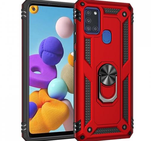 Силиконов гръб Spigen със стойка и магнитно захващане за Huawei P40 lite Е – червен
