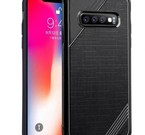 Луксозен силиконов калъф / гръб / TPU Cross Pattern за Samsung S10 Lite - черен