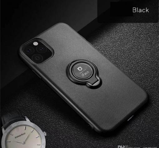 Силиконов калъф / гръб / TPU iFace Hamee Magnetic Finger Ring Car Holder за Apple iPhone 11 6.1" - черен