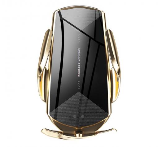 Стойка за кола с безжично зареждане Smart Sensor Q2 / Q2 Smart Sensor Car Wireless Charger 10W - златиста
