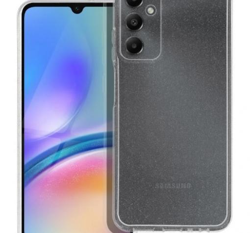 Луксозен силиконов калъф / кейс / Crystal Case TPU за Samsung A05s - прозрачен / брокат