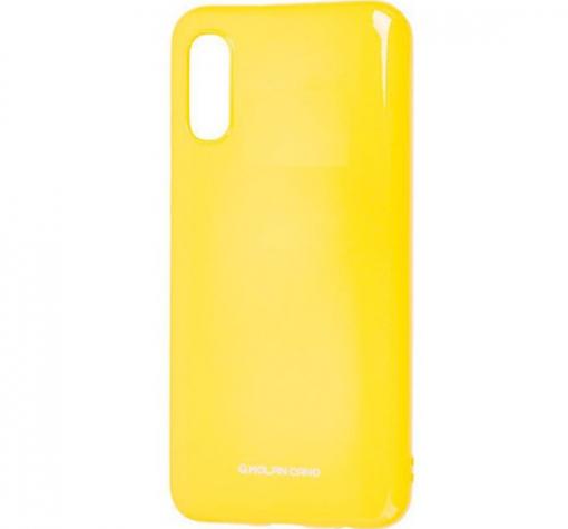 Силиконов калъф / гръб / TPU MOLAN CANO Jelly Case за Samsung A50 / A50S / A30S - жълт / брокат